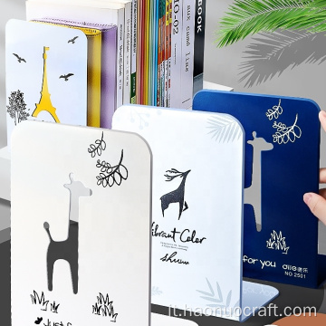 Fermalibri giraffa in metallo Cartone animato da scrivania contro fermalibri